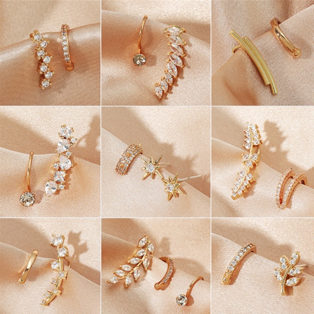 ⚜️[𝟯𝟬%𝗢𝗙𝗙|𝗯𝘂𝗻𝗱𝗹𝗲𝘀 𝟯+]⚜️18K CZ Climber Cuff Earrings NEW - Picture 4 of 6